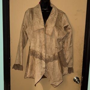 Faux suede with lace coat 🧥